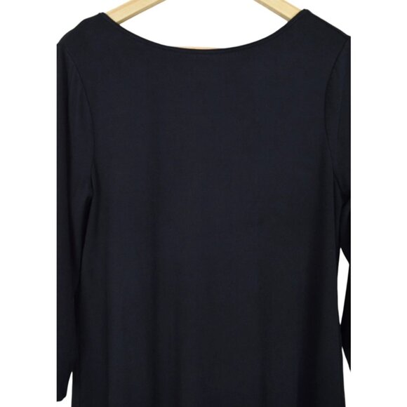 WHITE HOUSE BLACK MARKET STRIPED HEM KNIT 3/4 SLEEVE SHIFT DRESS - Picture 5 of 11